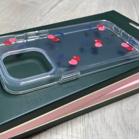 Kate Spade Iphone 12 Pro Max Cherry Jeweled Dancing Clear Phone Case - Picture 6 of 7